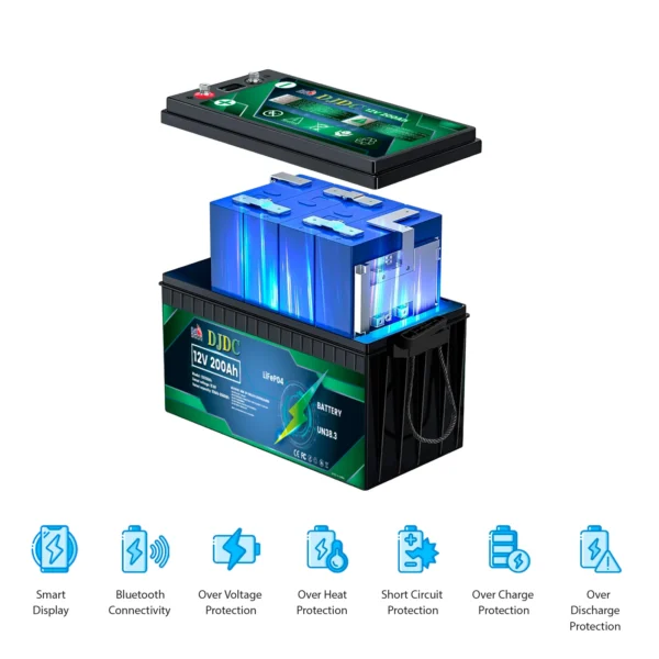 DJDC Dongjin 12V 200Ah Lithium-Ion Phosphate LiFePO4 Deep Cycle battery Without Communication DJDC Dongjin 12V 200Ah Lithium-Ion Phosphate LiFePO4 Deep Cycle battery Without Communication DJDC Dongjin 12V 200Ah Lithium-Ion Phosphate LiFePO4 Deep Cycle battery Without Communication - Image 2